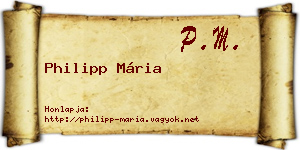 Philipp Mária névjegykártya